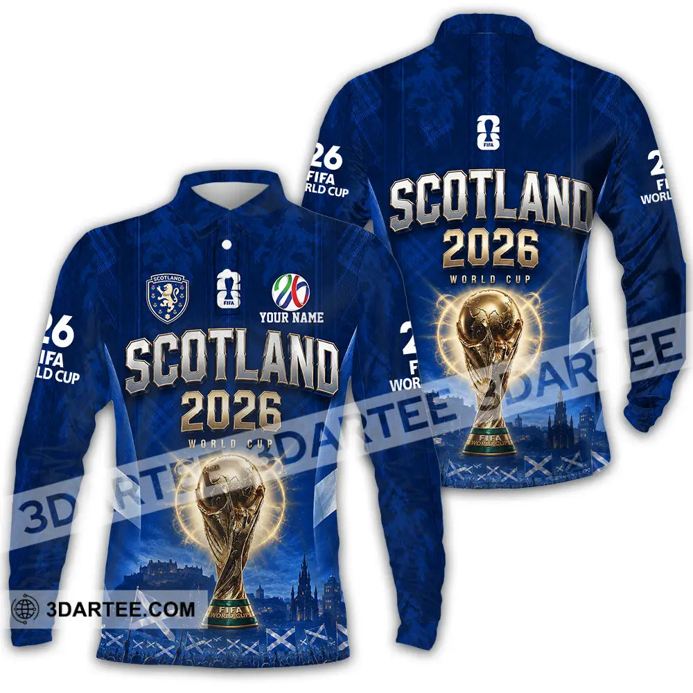Unisex Shirt - Custom Scotland World Cup 2026 Shirt - Long Sleeve Polo / S - T-shirt