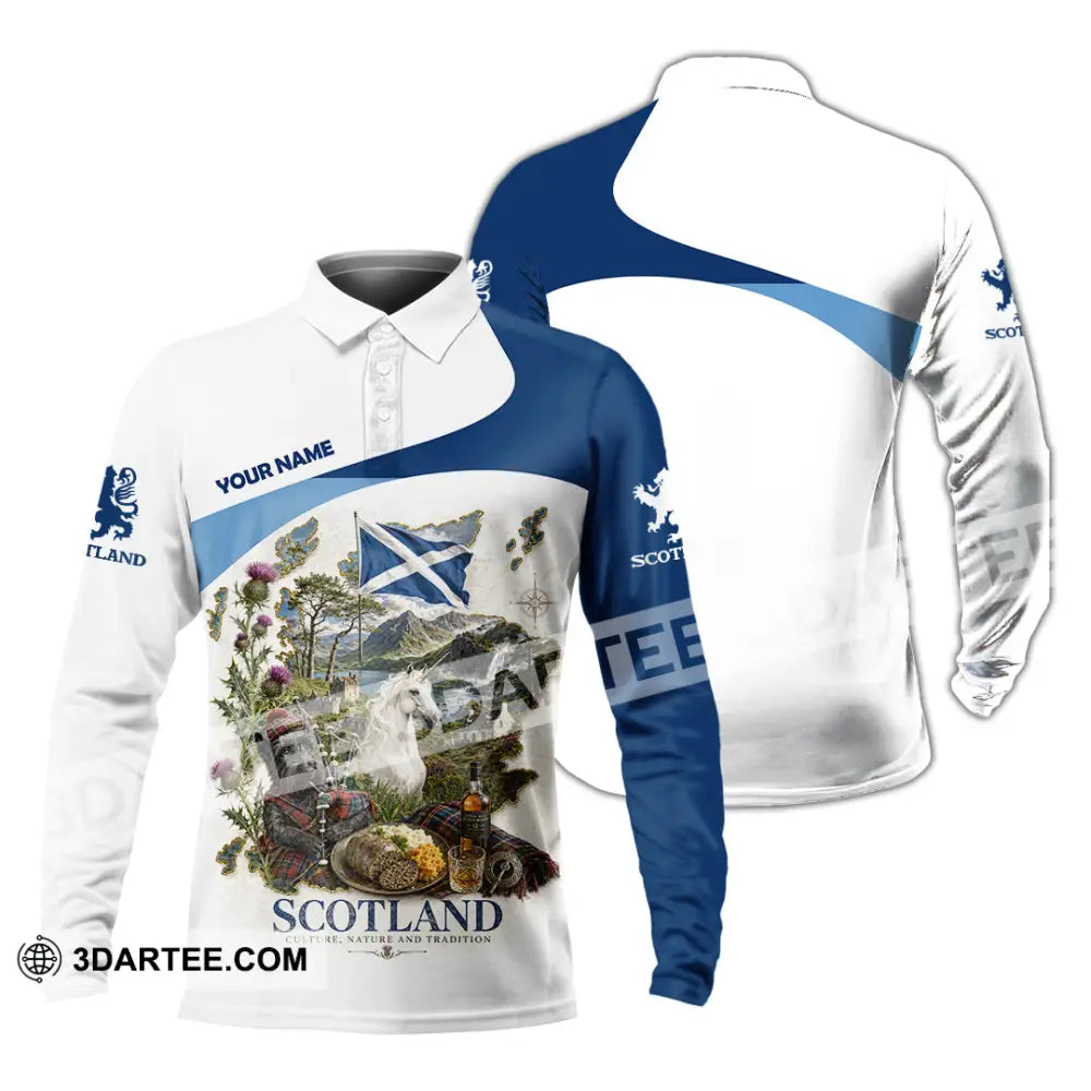 Unisex Shirt - Custom Scotland Shirt - Long Sleeve Polo / S - T-shirt