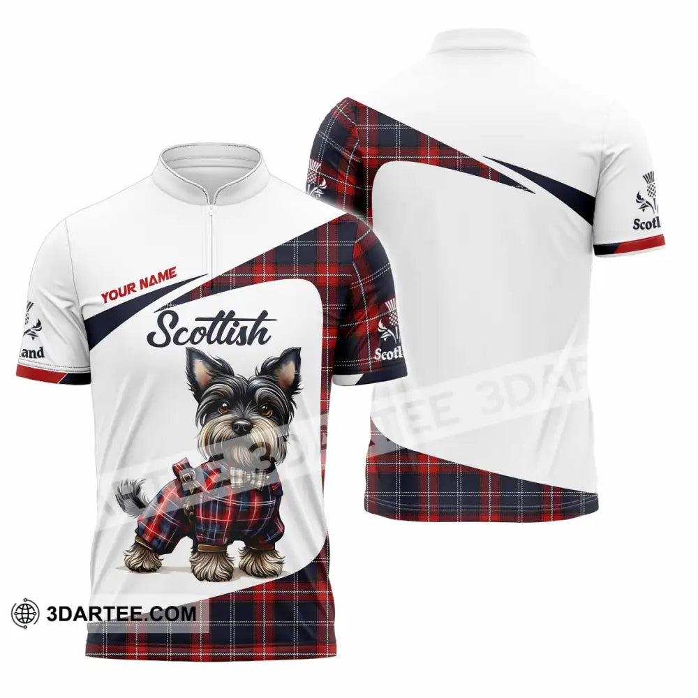 Unisex Shirt - Custom Scotland Pet Lover Shirt Zipper Polo Shirt / S T-shirt