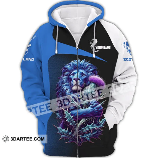 Unisex Shirt Custom Scotland Scottish T-Shirt Lover Zipper Hoodie / S