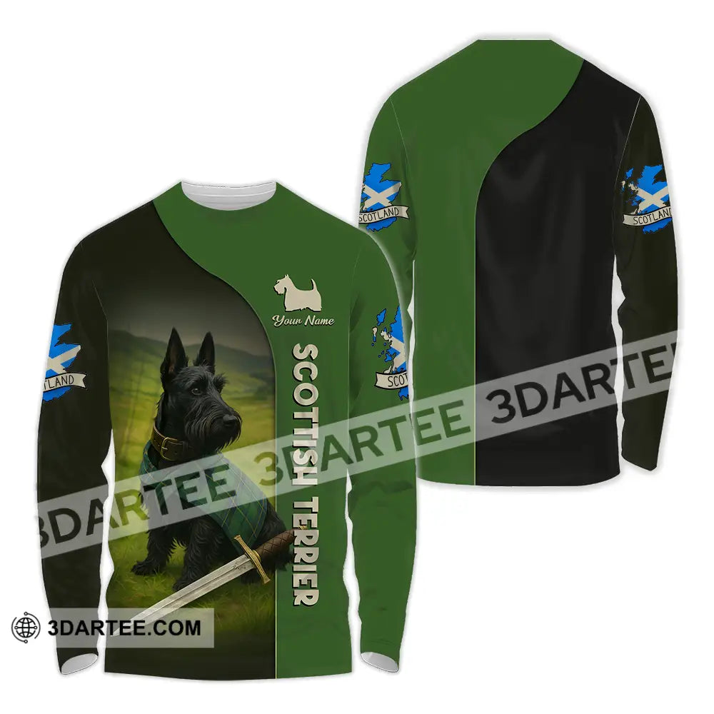 Unisex Shirt - Custom Scotland Terrier Pet Lover Shirt Long Sleeve Shirt / S T-shirt