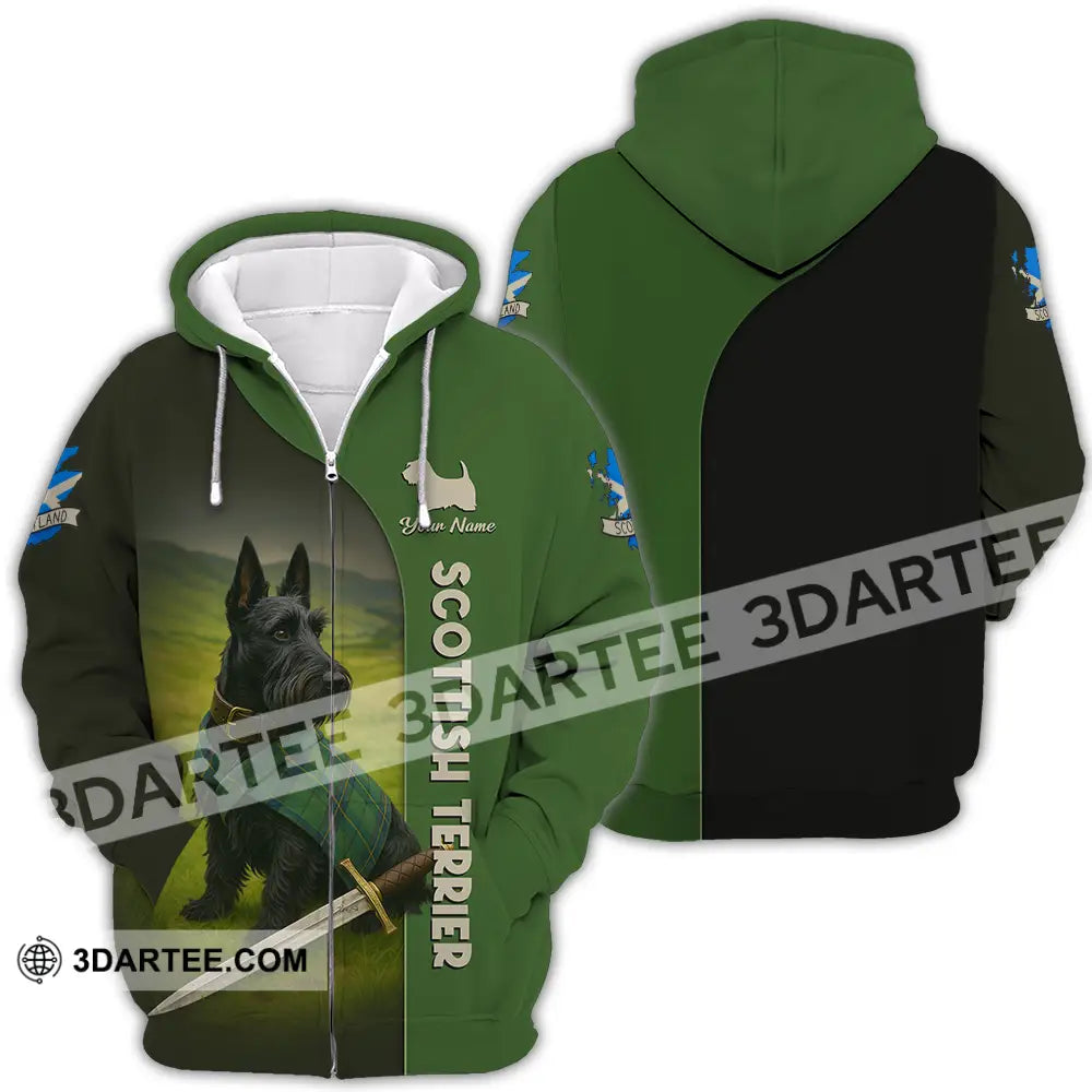 Unisex Shirt - Custom Scotland Terrier Pet Lover Shirt Zipper Hoodie / S T-shirt