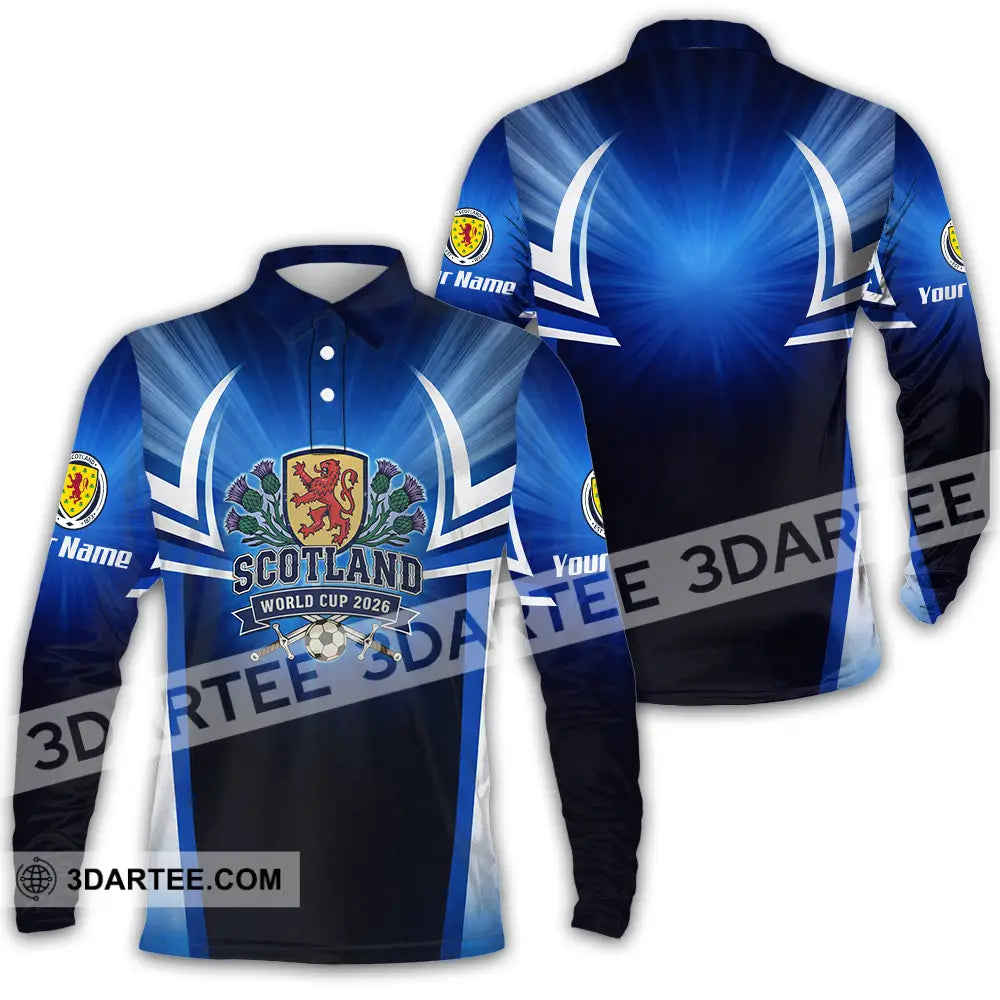 Unisex Shirt - Custom Scotland World Cup 2026 3D Shirt - Long Sleeve Polo / S - T-shirt