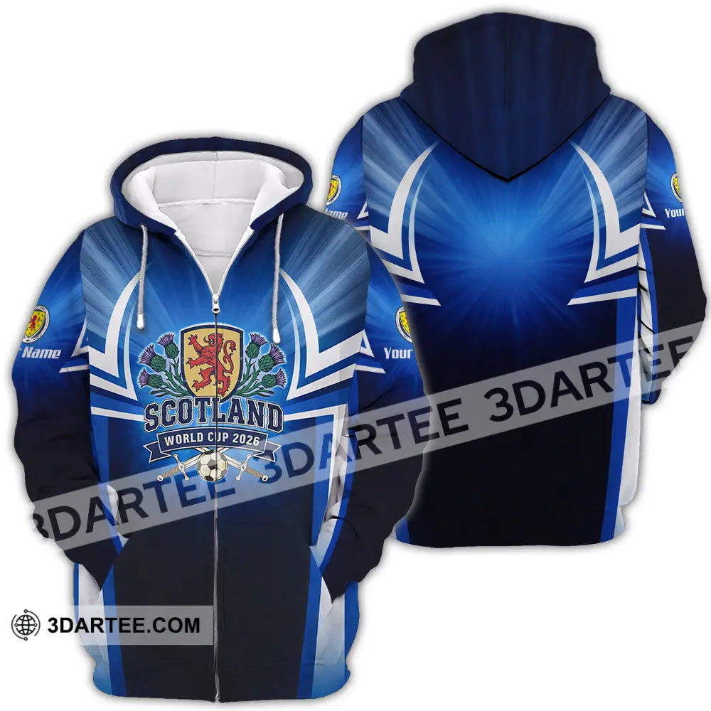 Unisex Shirt - Custom Scotland World Cup 2026 3D Shirt - Zipper Hoodie / S - T-shirt