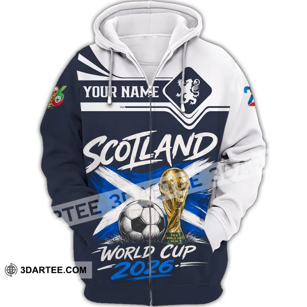 Unisex Shirt - Custom Scotland World Cup 2026 Shirt - Zipper Hoodie / S - T-shirt