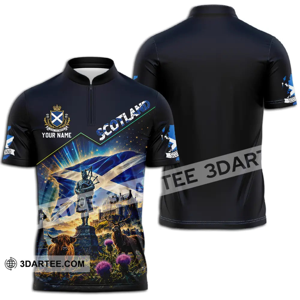 Unisex Shirt - Custom Scotland Shirt - Zipper Polo Shirt / S - T-shirt