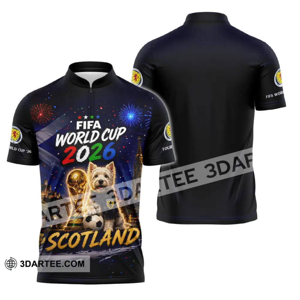 Unisex Shirt - Custom Scotland World Cup 2026 Shirt - Zipper Polo Shirt / S - T-shirt