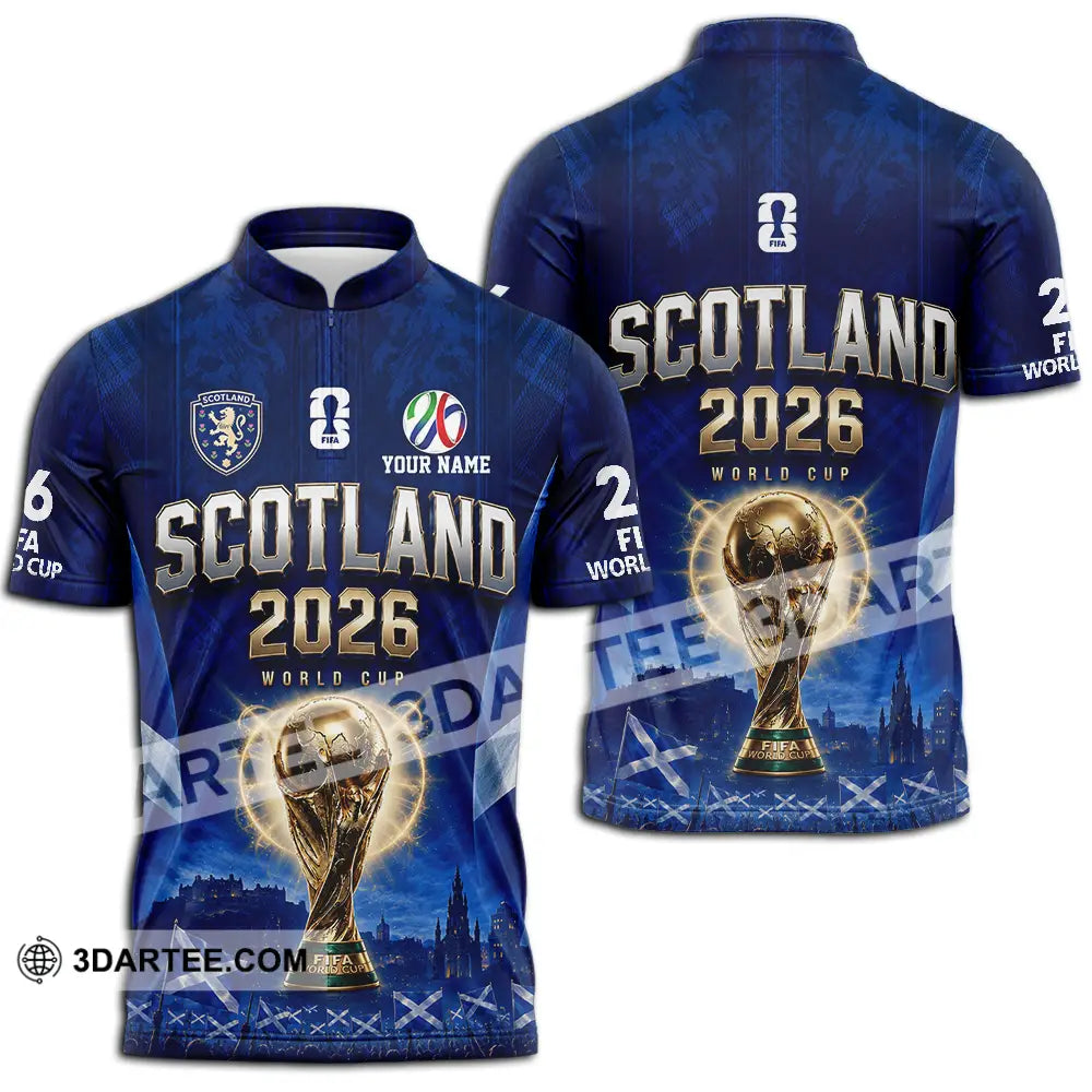Unisex Shirt - Custom Scotland World Cup 2026 Shirt - Zipper Polo Shirt / S - T-shirt