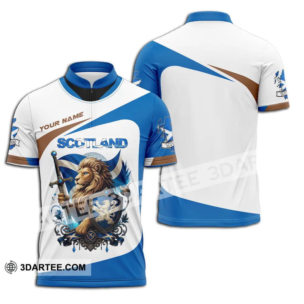 Unisex Shirt - Custom Scotland Shirt Zipper Polo Shirt / S T-shirt