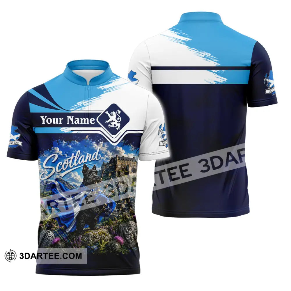 Unisex Shirt - Custom Scotland Shirt - Zipper Polo Shirt / S - T-shirt