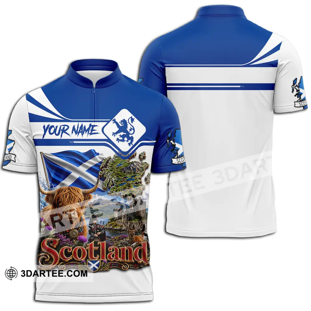 Unisex Shirt - Custom Scotland Shirt - Zipper Polo Shirt / S - T-shirt