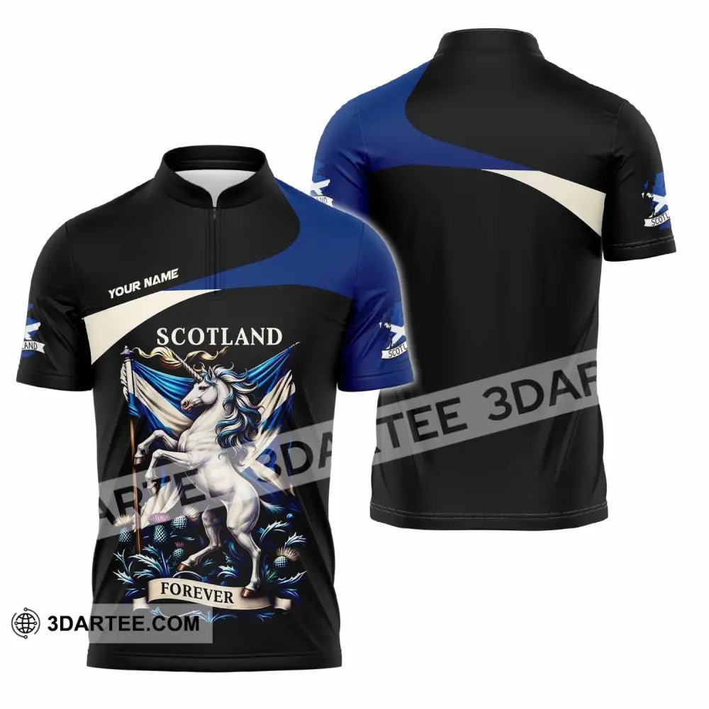 Unisex Shirt - Custom Scotland Shirt - Zipper Polo Shirt / S - T-shirt