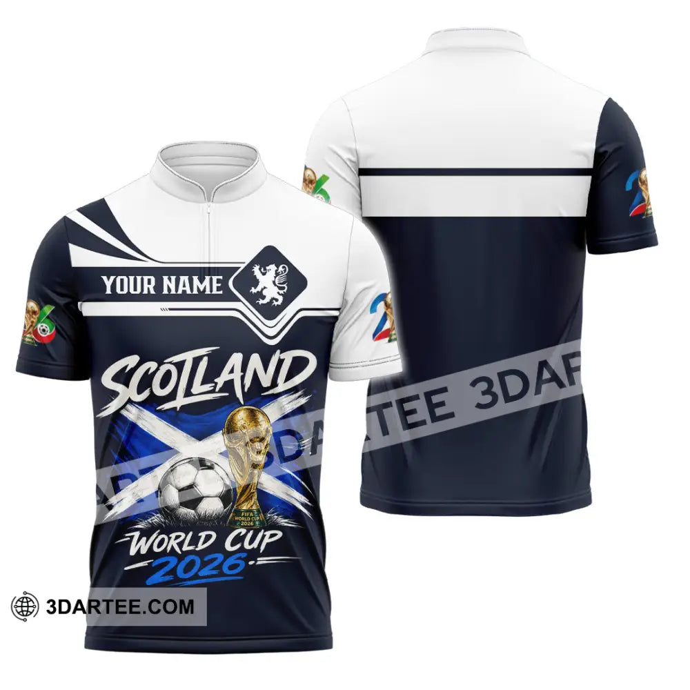 Unisex Shirt - Custom Scotland World Cup 2026 Shirt - Zipper Polo Shirt / S - T-shirt