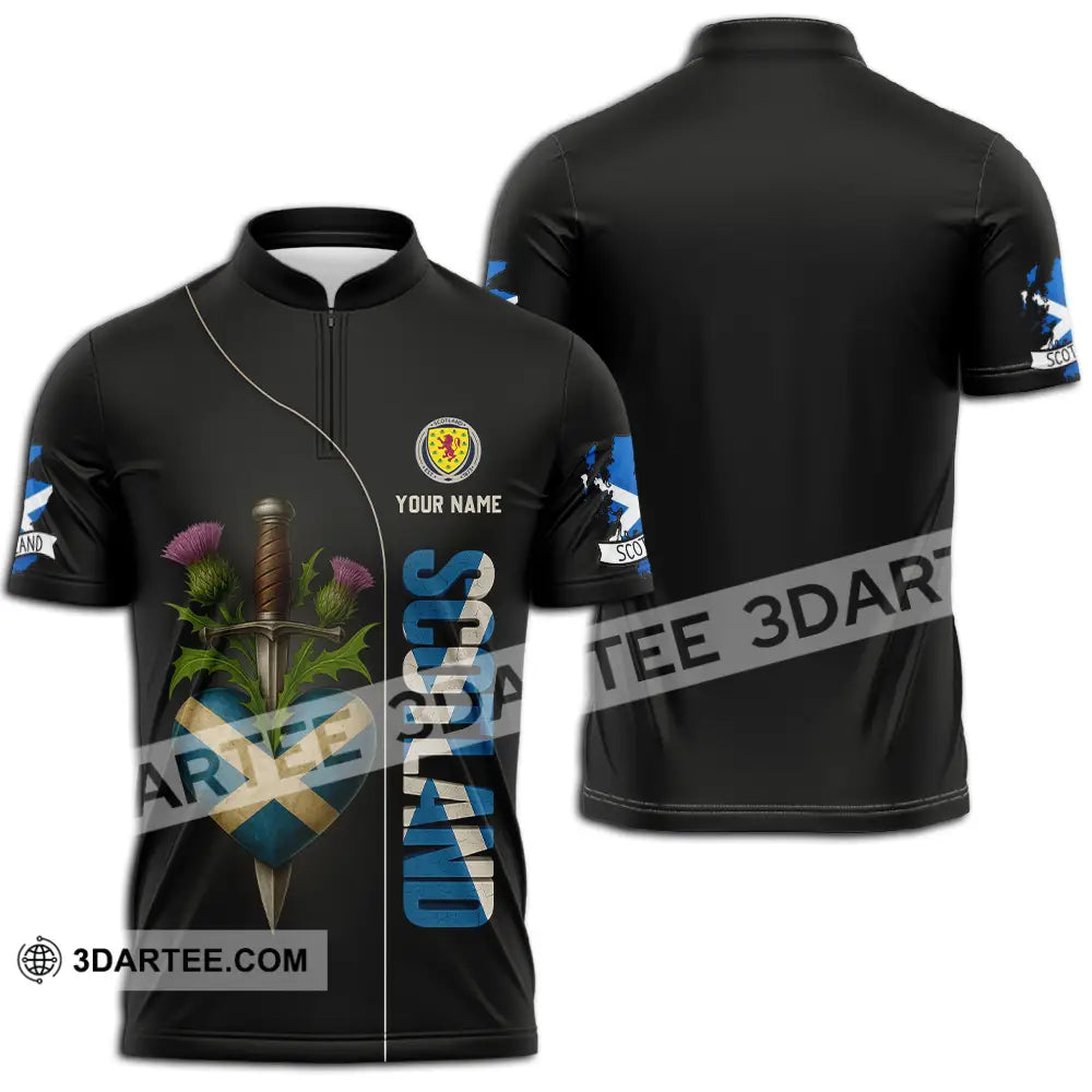 Unisex Shirt - Custom Scotland Shirt Zipper Polo Shirt / S T-shirt
