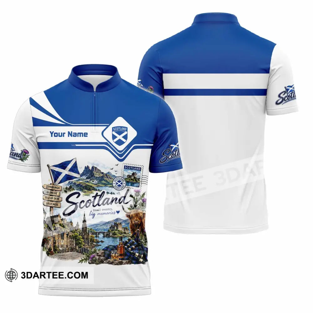 Unisex Shirt - Custom Scotland Shirt - Zipper Polo Shirt / S - T-shirt