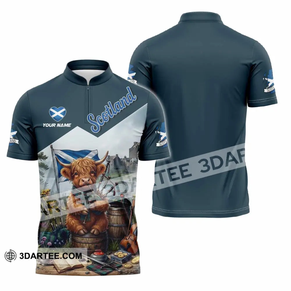 Unisex Shirt - Custom Scotland Shirt - Zipper Polo Shirt / S - T-shirt