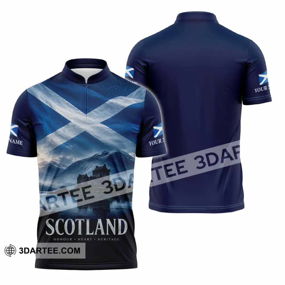 Unisex Shirt - Custom Scotland Shirt - Zipper Polo Shirt / S - T-shirt