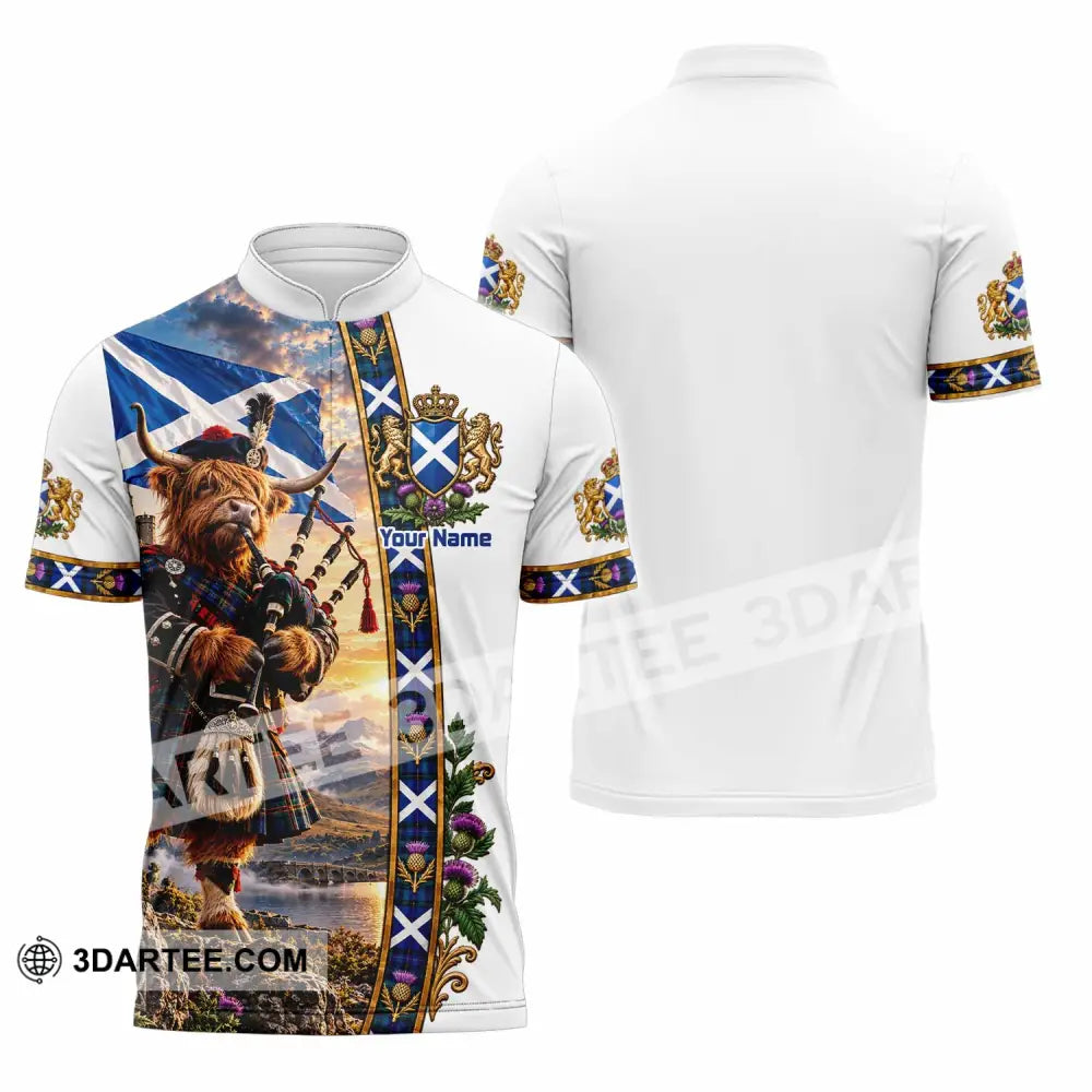 Unisex Shirt - Custom Scotland Shirt - Zipper Polo Shirt / S - T-shirt