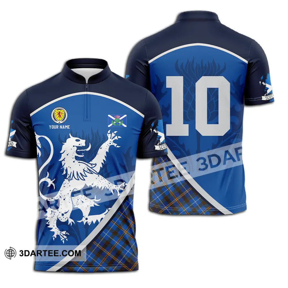 Unisex Shirt - Custom Scottish 3D Shirt Zipper Polo Shirt / S T-shirt