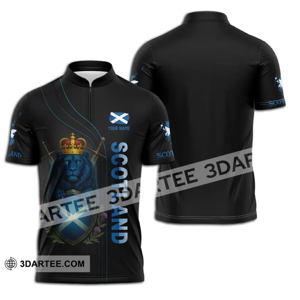 Unisex Shirt Custom Scottish Shirt Zipper Polo Shirt / S T shirt