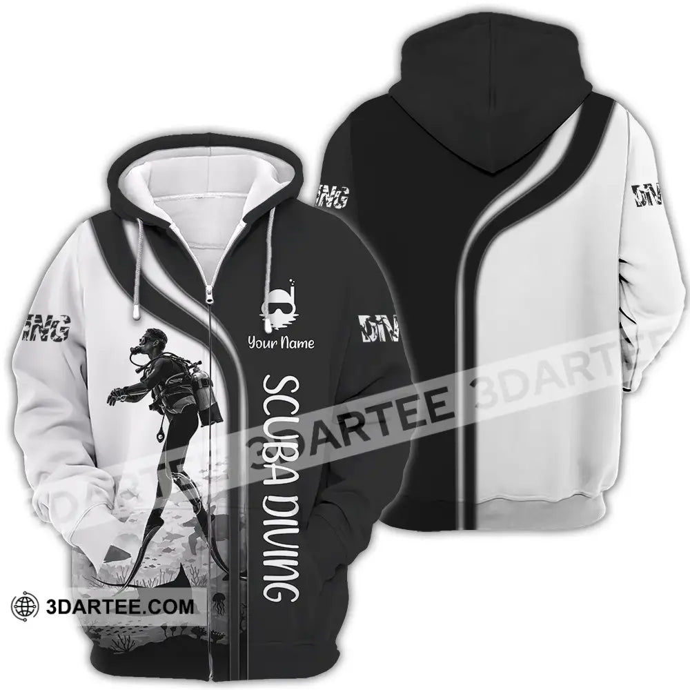 Unisex Shirt - Custom Scuba Diving 3D Shirt Zipper Hoodie / S T-shirt