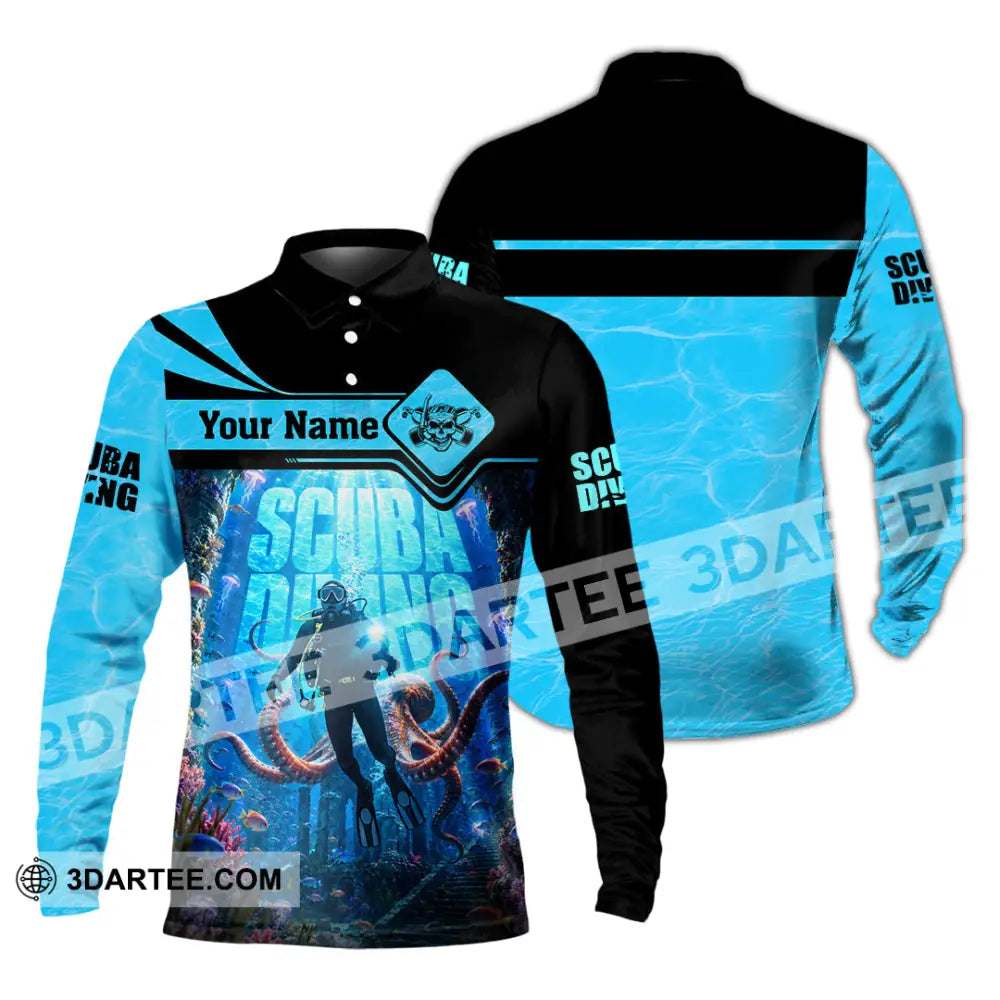 Unisex Shirt - Custom Scuba Diving Shirt - Long Sleeve Polo / S - T-shirt