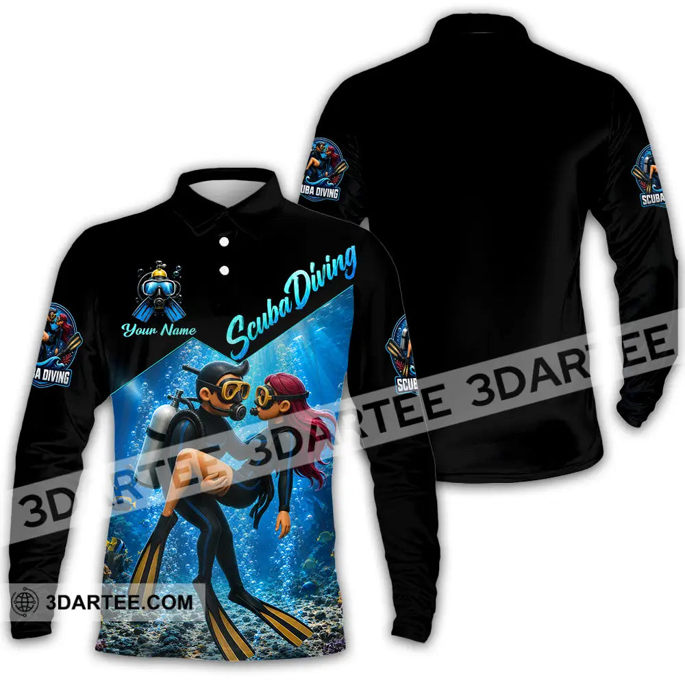 Unisex Shirt - Custom Scuba Diving Shirt - Long Sleeve Polo / S - T-shirt