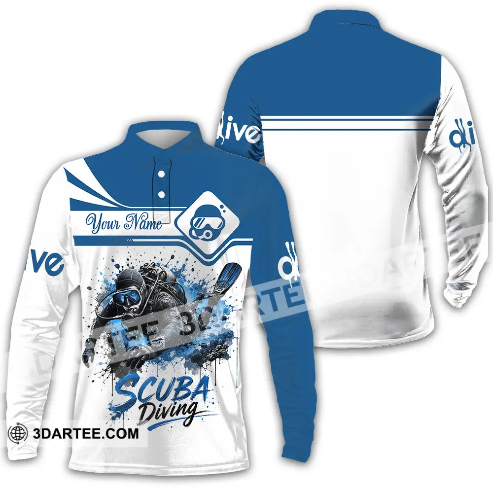 Unisex Shirt - Custom Scuba Diving Shirt - Long Sleeve Polo / S - T-shirt
