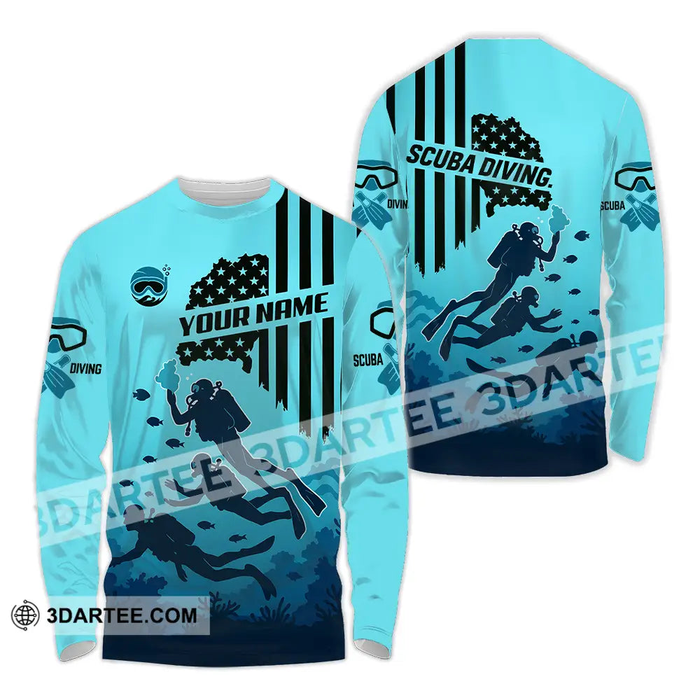 Unisex Shirt - Custom Scuba Diving Shirt Long Sleeve Shirt / S T-shirt