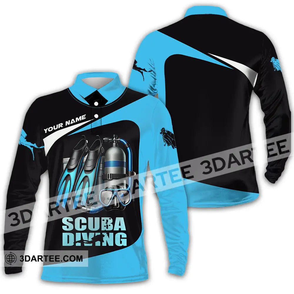 Unisex Shirt - Custom Scuba Diving Lover Shirt Long Sleeve Polo / S T-shirt