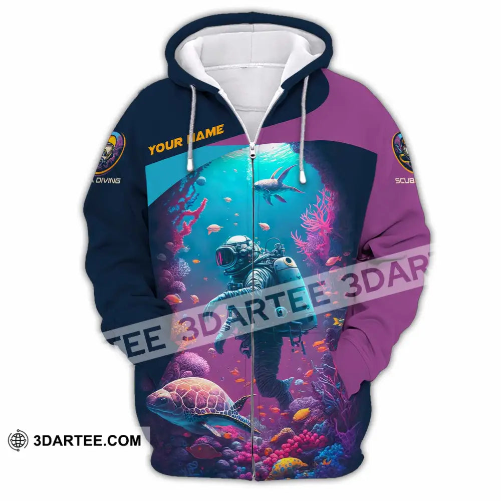 Unisex Shirt Custom Scuba Diving Shirt Zipper Hoodie / S T shirt