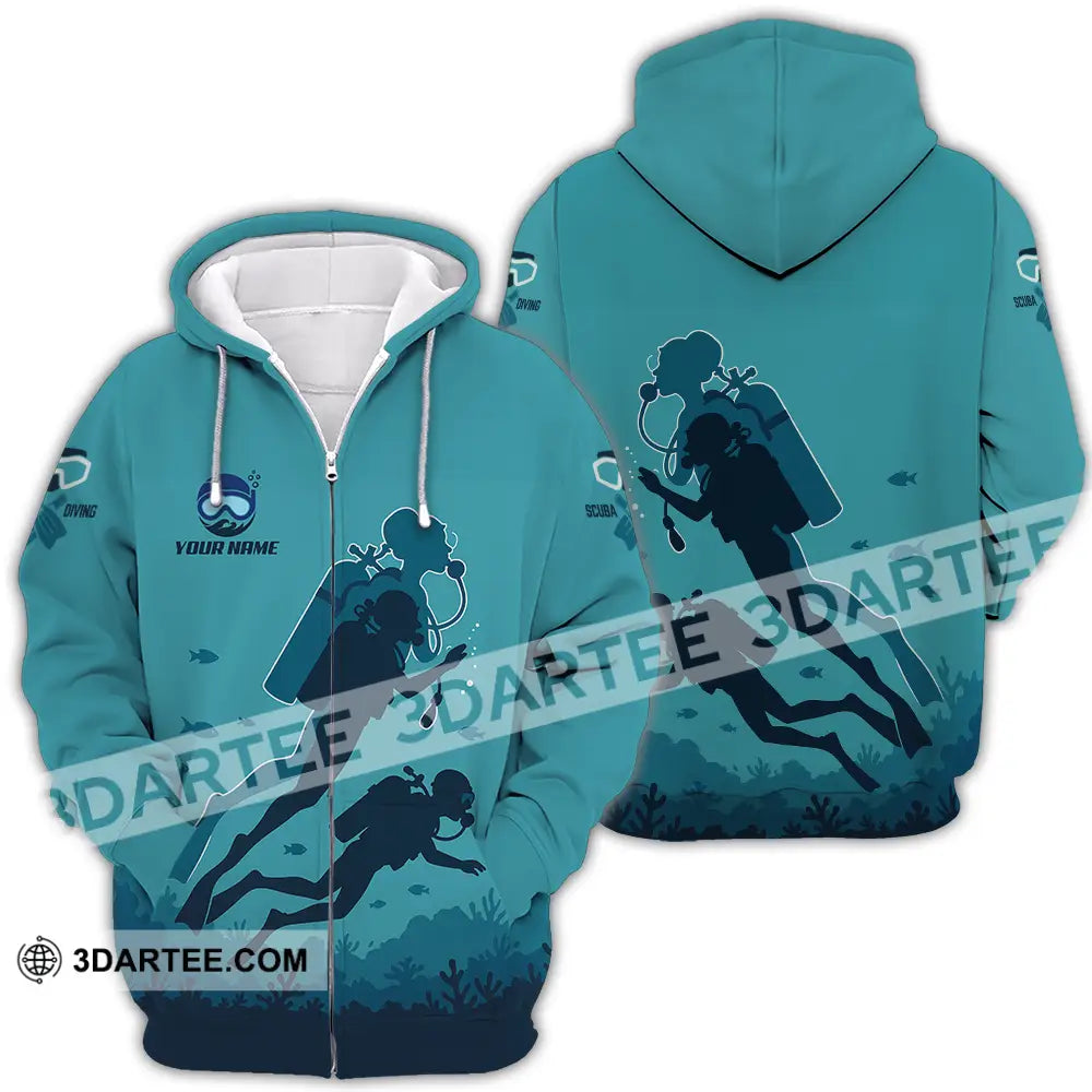 Unisex Shirt - Custom Scuba Diving Shirt Zipper Hoodie / S T-shirt