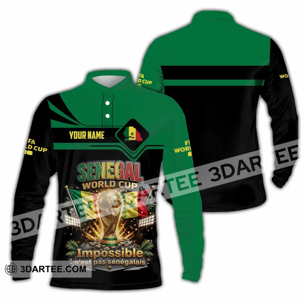 Unisex Shirt - Custom Senegal World Cup 2026 Shirt - Long Sleeve Polo / S - T-shirt