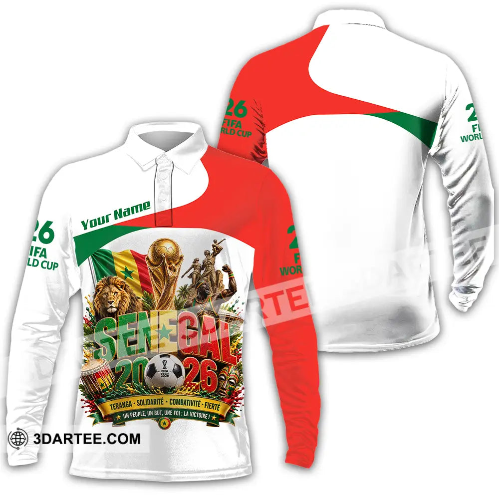 Unisex Shirt - Custom Senegal World Cup 2026 Shirt - Long Sleeve Polo / S - T-shirt