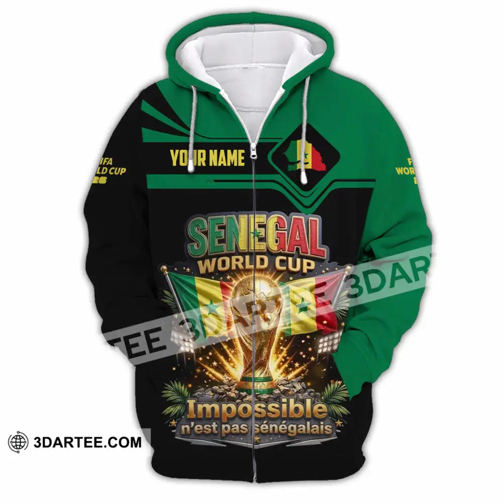 Unisex Shirt - Custom Senegal World Cup 2026 Shirt - Zipper Hoodie / S - T-shirt