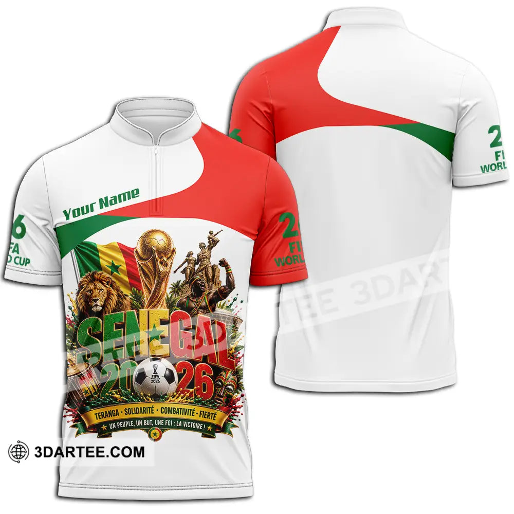 Unisex Shirt - Custom Senegal World Cup 2026 Shirt - Zipper Polo Shirt / S - T-shirt