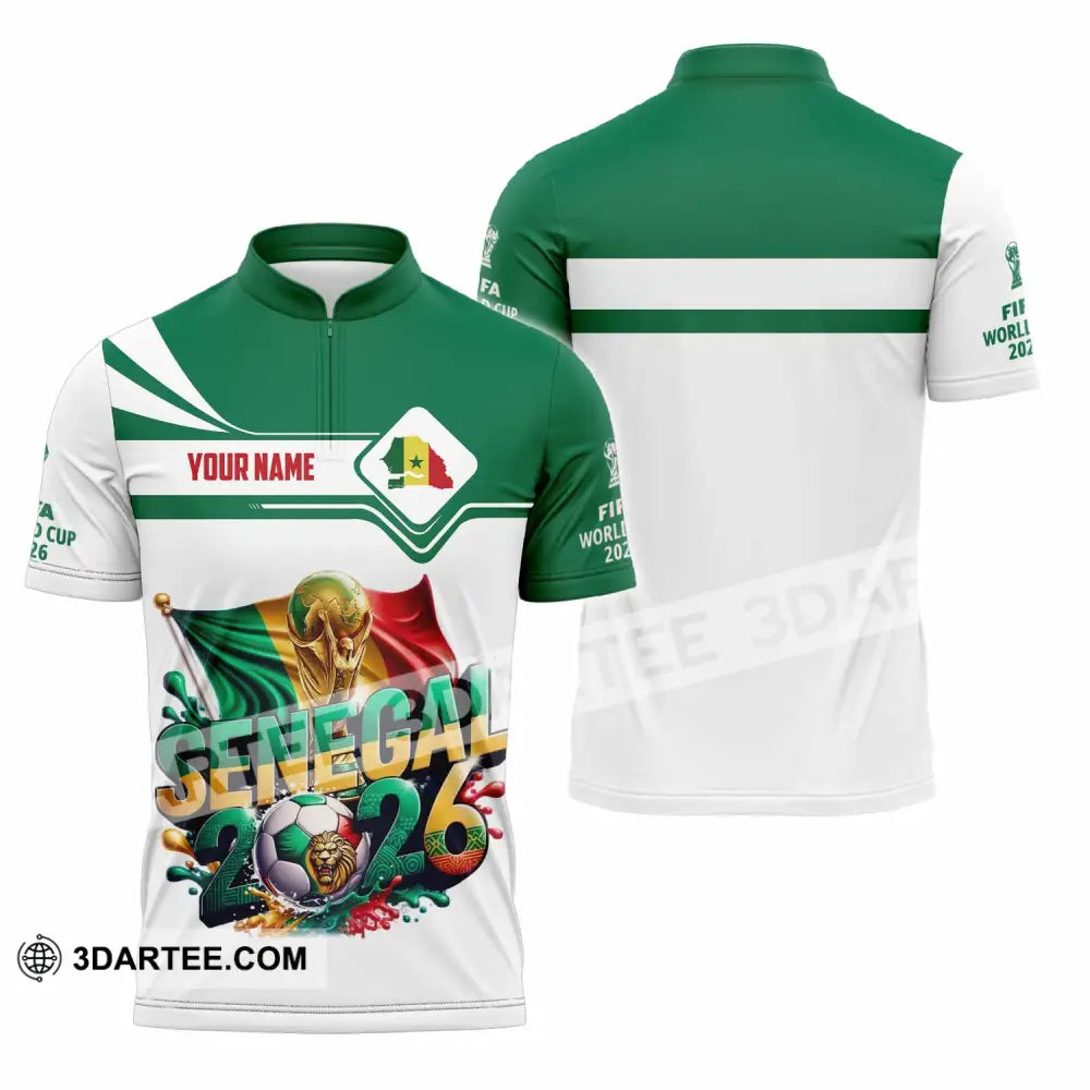 Unisex Shirt - Custom Senegal World Cup 2026 Shirt - Zipper Polo Shirt / S - T-shirt