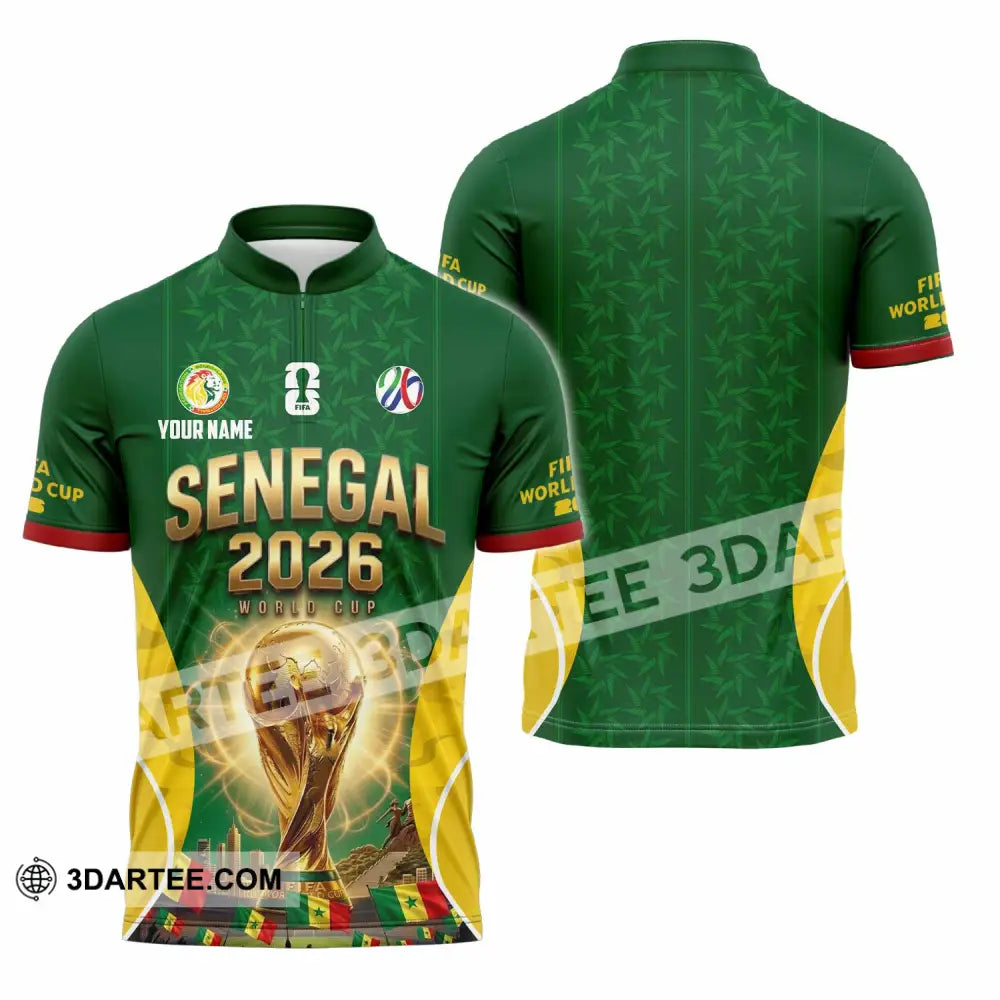 Unisex Shirt - Custom Senegal World Cup 2026 Shirt - Zipper Polo Shirt / S - T-shirt