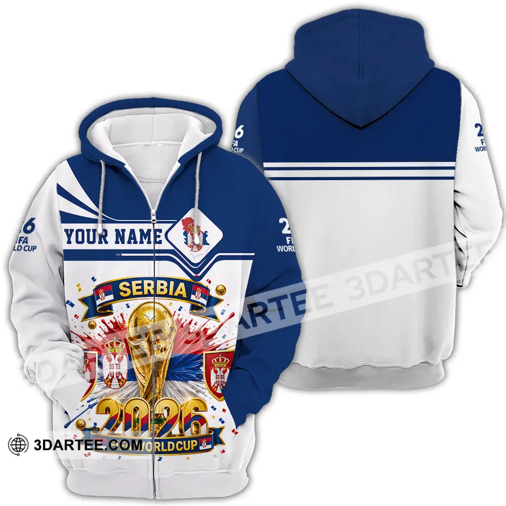 Unisex Shirt - Custom Serbia World Cup 2026 Shirt - Zipper Hoodie / S - T-shirt
