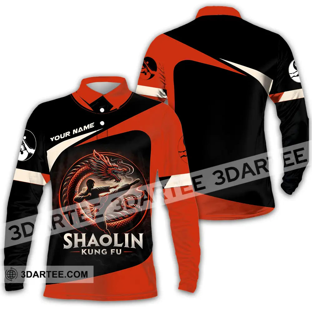 Unisex Shirt - Custom Shaolin Kung Fu 3D Shirt Long Sleeve Polo / S T-shirt
