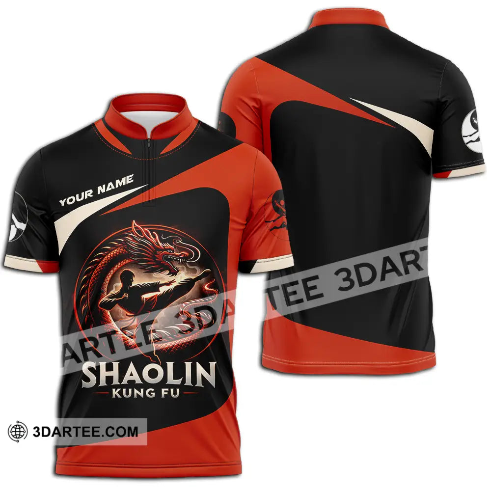 Unisex Shirt - Custom Shaolin Kung Fu 3D Shirt Zipper Polo Shirt / S T-shirt