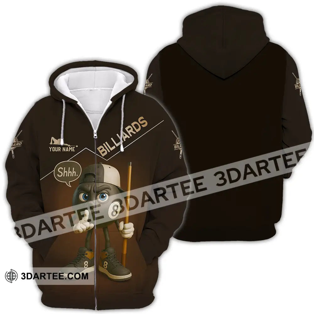 Unisex Shirt - Custom Shhh Billiards Shirt Zipper Hoodie / S T-shirt