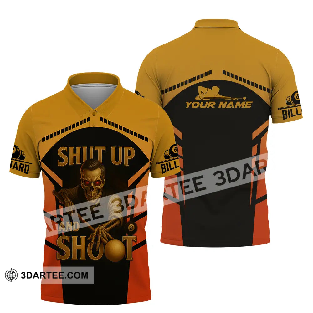 Unisex Shirt - Custom Shut Up And Shoot Billiard Shirt Polo Shirt / S T-shirt