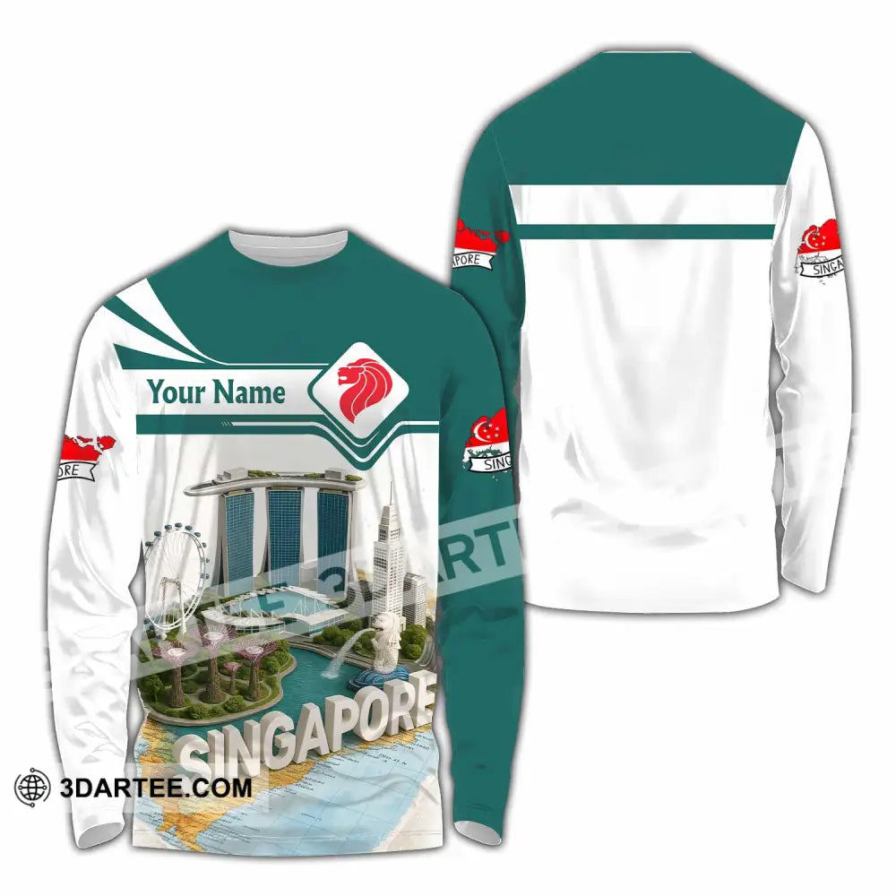Unisex Shirt - Custom Singapore 3D Shirt Long Sleeve Shirt / S T-shirt
