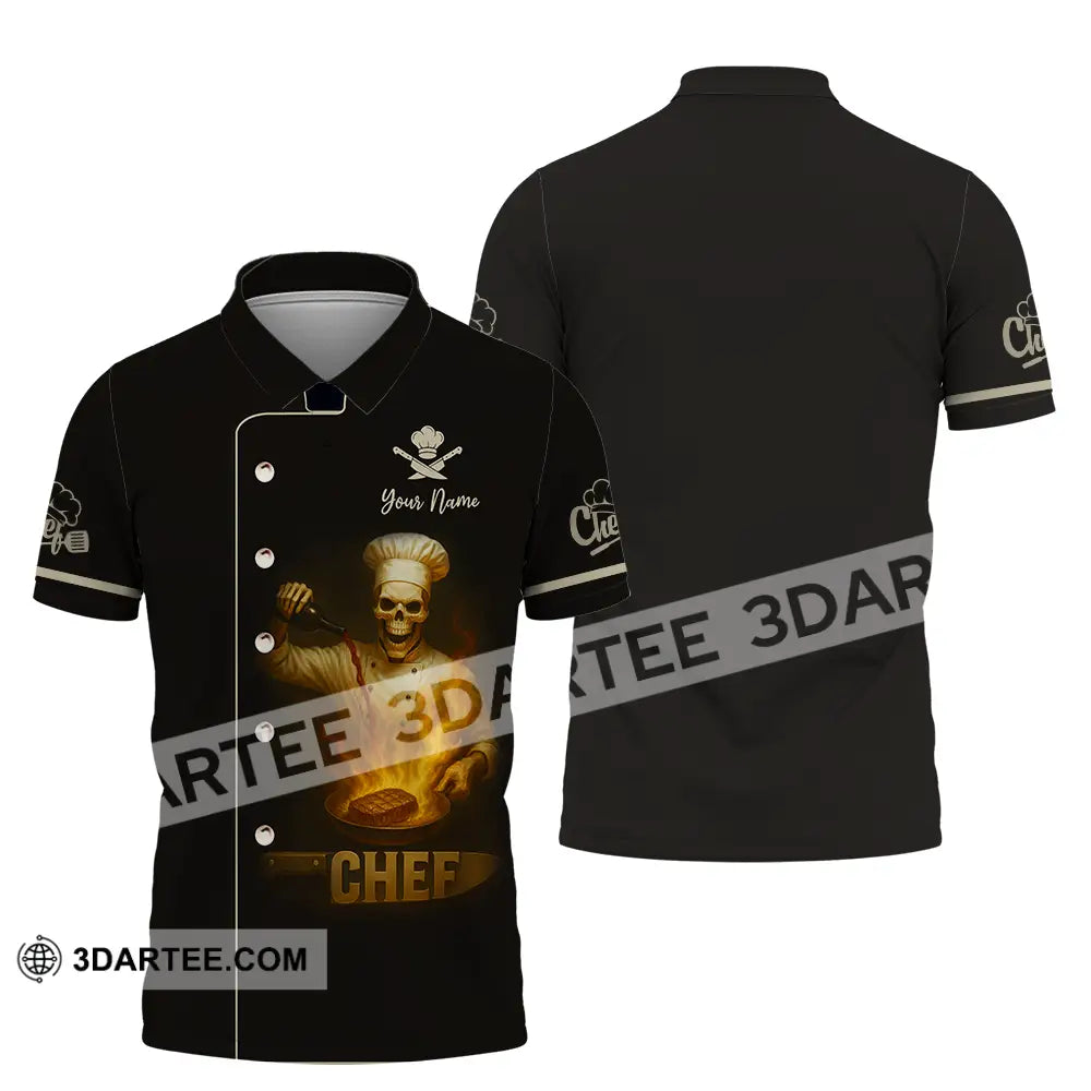 Unisex Shirt - Custom Skeleton Chef Shirt Polo Shirt / S T-shirt