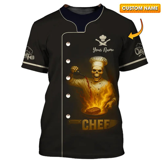 Unisex Shirt - Custom Skeleton Chef Shirt T-shirt
