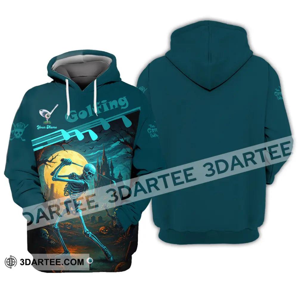 Unisex Shirt - Custom Skeleton Golfing Golf Player Shirt Hoodie / S T-shirt