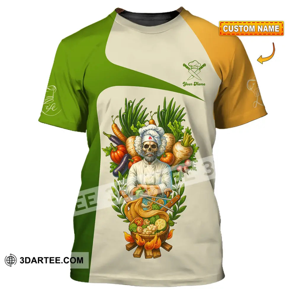 Unisex Shirt - Custom Skeleton Life Of Chef Shirt T-shirt