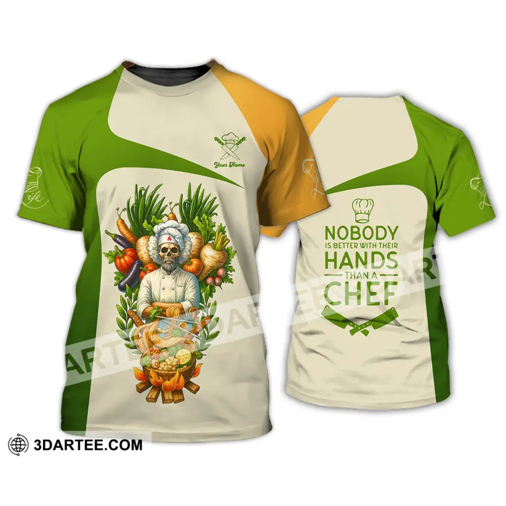 Unisex Shirt - Custom Skeleton Life Of Chef Shirt T-Shirt / S T-shirt