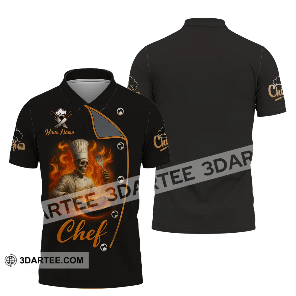 Unisex Shirt - Custom Skeleton Master Chef Chef Shirt Polo Shirt / S T-shirt